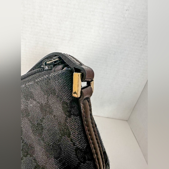 Auth GUCCI GG Canvas Pouch Purse Hand Bag Black Canvas - Picture 12 of 16